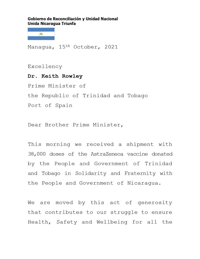 mensaje-nicaragua-trinidad-tobago